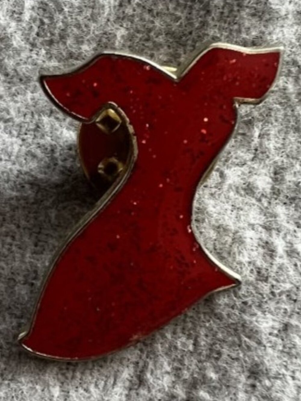 American Heart Association Go Red for Women Red Glitter Dress Pin